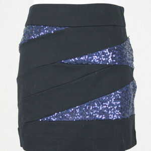 Express Black Sequined Bandage Mini Skirt